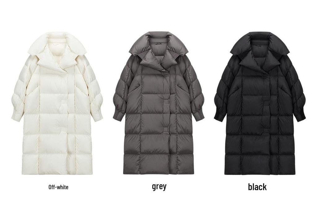 Women's Korean-Style Long Down Jacket - 2026 Winter Fashion, Thick, Loose Over-the-Knee Puffer, Trendy Plus Size.