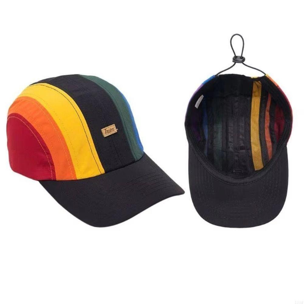 Color Matching Rainbow Baseball Caps UV Protection Men Sun Hats Snapback Cap  Outdoor Sports