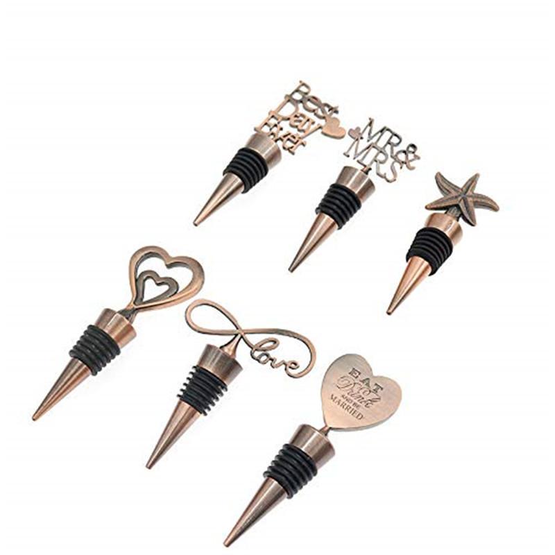 Love Heart Shape,Starfish,Mr&Mrs Wine Bottle Stopper Zinc Alloy Reusable Plug Keep Wine Fresh For Sweetheart Favors Wedding Gift