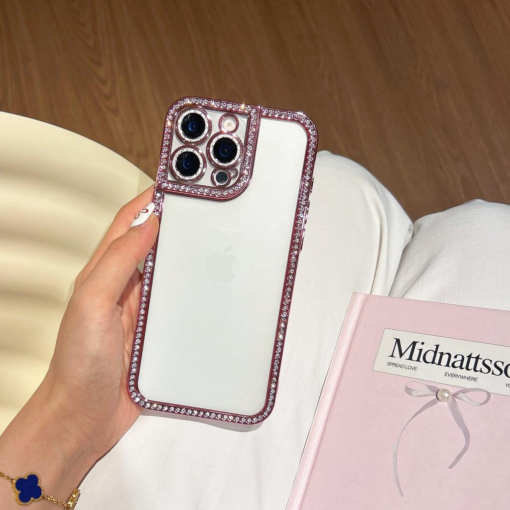 Niche Premium Transparent Flash Diamond Electroplating Transparent Applicable iPhone17Pro Max Apple 16 Mobile Phone Case 14/15
