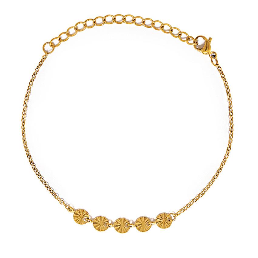 

Креативный и простой браслет на ногу из титановой стали, женский браслет с четырехлистным клевером на удачу 18K