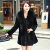 Add Extra Fat Women's Autumn and Winter Imitation Mink Fur Jacket Mother Dress Medium and Long Imitation Fox Hair