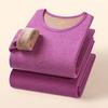 Camel Wool Fleece-Lined Underwear Set: Thick, Warm Base Layer for Women - Ideal for Autumn and Winter.
