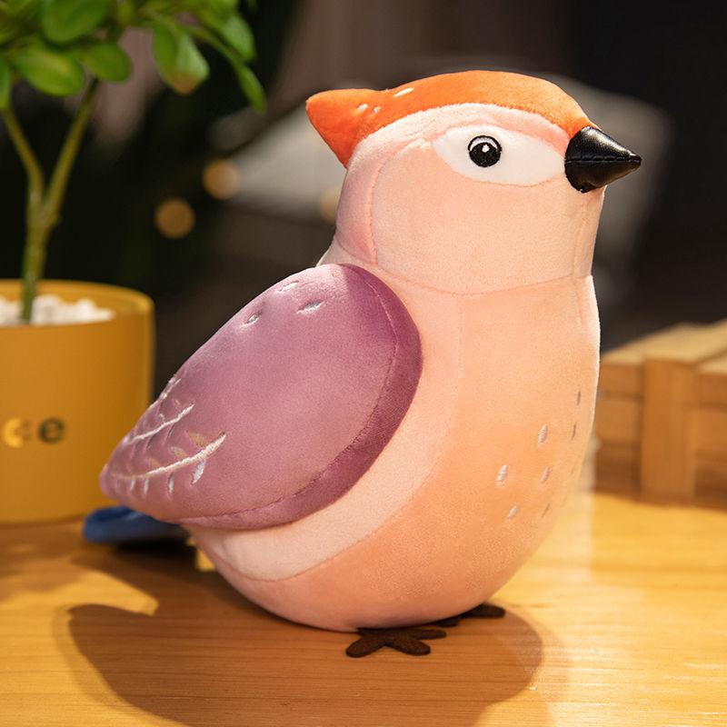 20cm Simulation sound Birdie Plush Toy Creative Cartoon Birds Sparrow Parrot Doll Cute Kids Toys Decoration Birthday Gift
