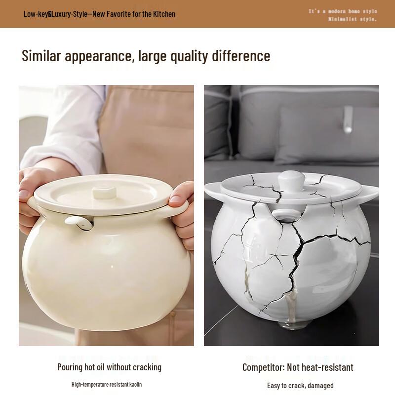 Large Capacity High-Temperature Ceramic Kitchen Jar