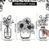 Metal Flower Wall Decor Simple Vase with Black Tulip Wire Art Elegant Flower Wall Sculpture for Kitchen Bathroom, Study, Porch