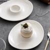 White Ceramic Egg Tray Irregular Egg Tray Cup Egg Rack Dessert Plate Dining Plate Breakfast Bowl Dim Sum Dish Fruit Bowl Tray