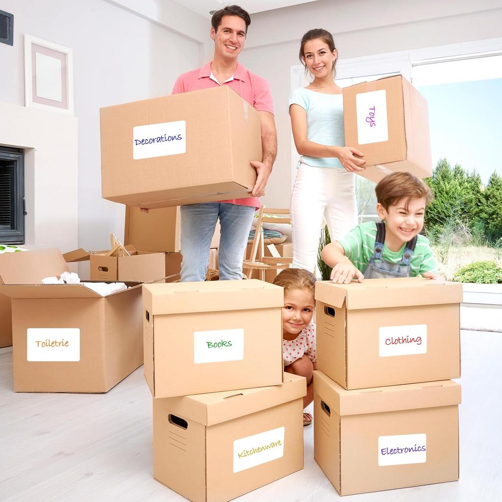 180 Pcs 4"x6" Large Moving Labels for Boxes, White Writable Stickers for Storage B & Organization, Blank Moving Boxes Labels for Kitchen, Home &