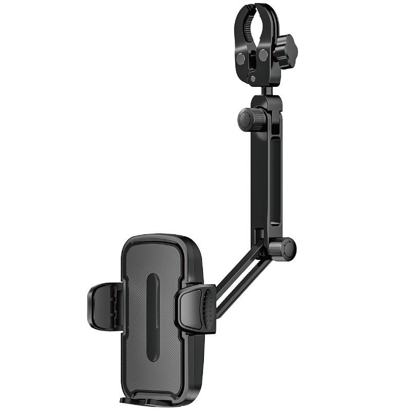 Aluminum Car Rearview Mirror Phone Holder With 360 Rotation Adjustable Mount GPS Navigation