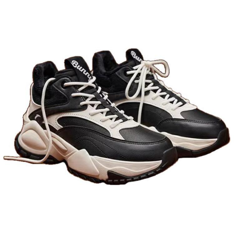 Anta Durable Warm High-Top Casual Shoes Women Sneakers Black White 122248996-02