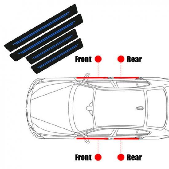Car Sticker Door Plate Sill Scuff Cover Anti-Scratch Protector Strip Accessories