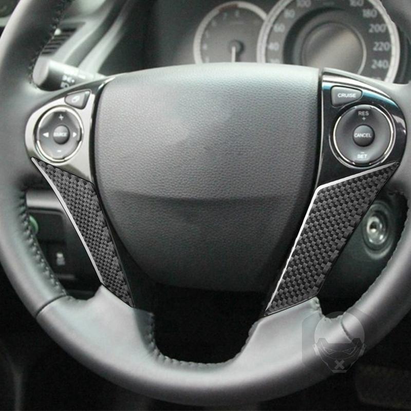 Real Carbon Fiber Car Accessories Driver Wheel Decorative Panel Cover Soft Sticker For Honda Accord 9th Gen 2014 2015 2016 2017