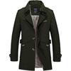 Jacke Herren Frühling und Herbst Gewaschene Baumwolle Herren Freizeitjacke Mittellanger und langer Trenchcoat Herren