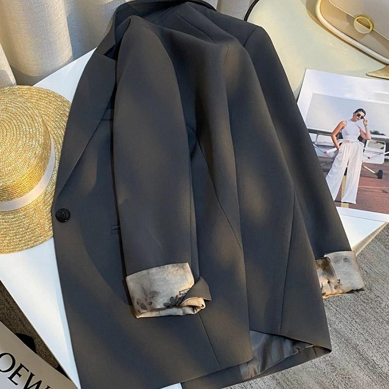 Suit Blazer for Women Casual Long Sleeve Button Cardigan Slim Fit Solid Color Professional Suit Jacket