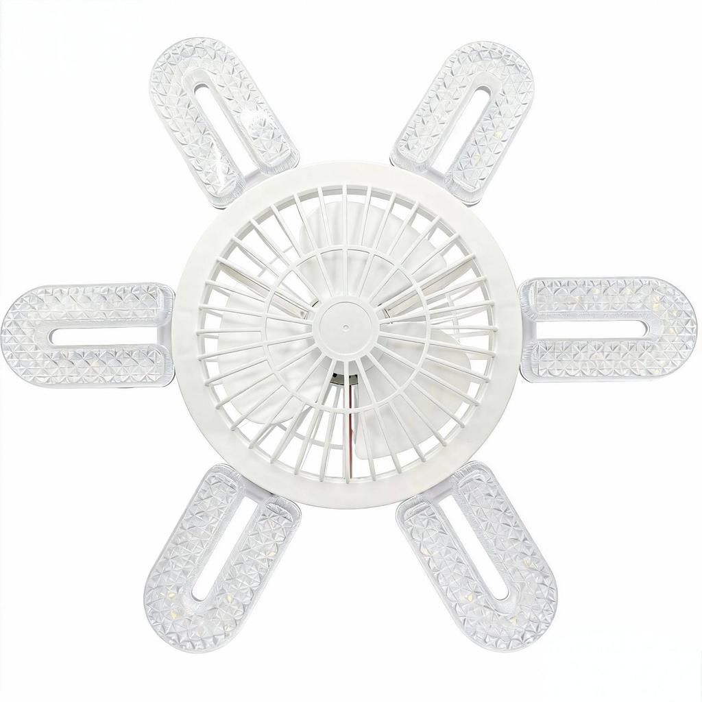 Crystal Style Dimmable LED Fan Light with Remote Control, E27 Screw Base for Home, Bedroom, and Dormitory.