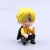 6Pcs/Set Anime One Piece Q Version Sitting Position Action Figure Ace Chopper Sanji Sabo Decoration Doll Model Toys Gift