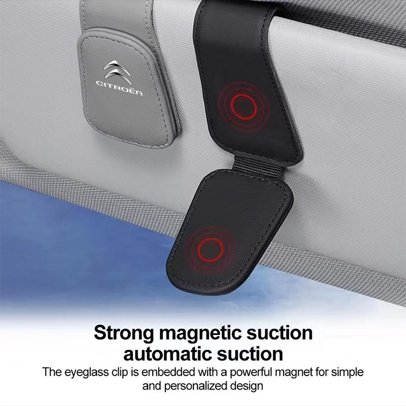 GESW6 Car Glasses Storage Clip Sun Visor Sunglasses Holder For Citroen C5X e-C4 X e-C3 C4 C3 C5 Berlingo C-Elysee C-Crosser C1 C6 DS