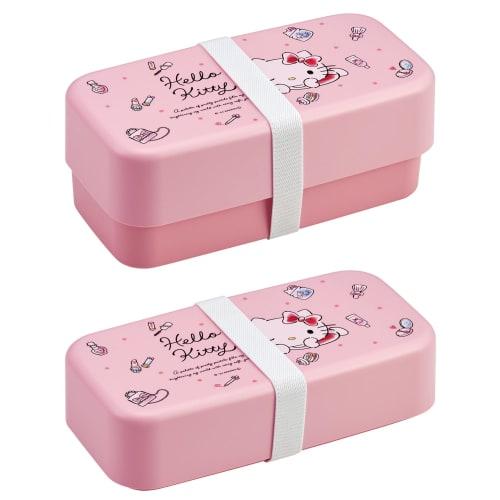 Skater Biomass Lunch Box with Cutlery, Two-Tier, Large Capacity (1000ml), Nesting Design, Lunch Belt Included, Dishwasher and Microwave Safe, Made In