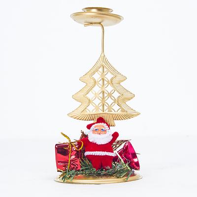 1Pcs Desktop Dekoration Weihnachten Kerze Ornament Hintergrund Leuchter Weihnachten Eisen Leuchter