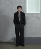 Deossingindeeodeeo Fine Pinstripe Straight Wide Slacks Black