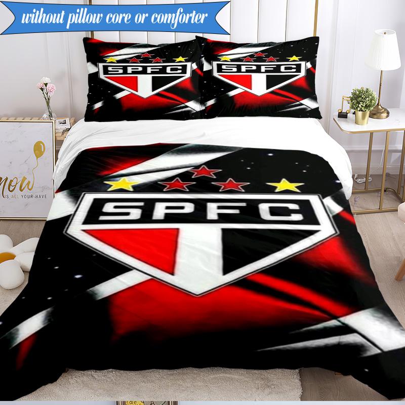 3PCS Spfc Team Crest Design Printed Soft Bedding Set,Including 1pc Duvet Cover And 2pcs Pillowcases Perfect for Bedroom, Dormitory, Fan Gift
