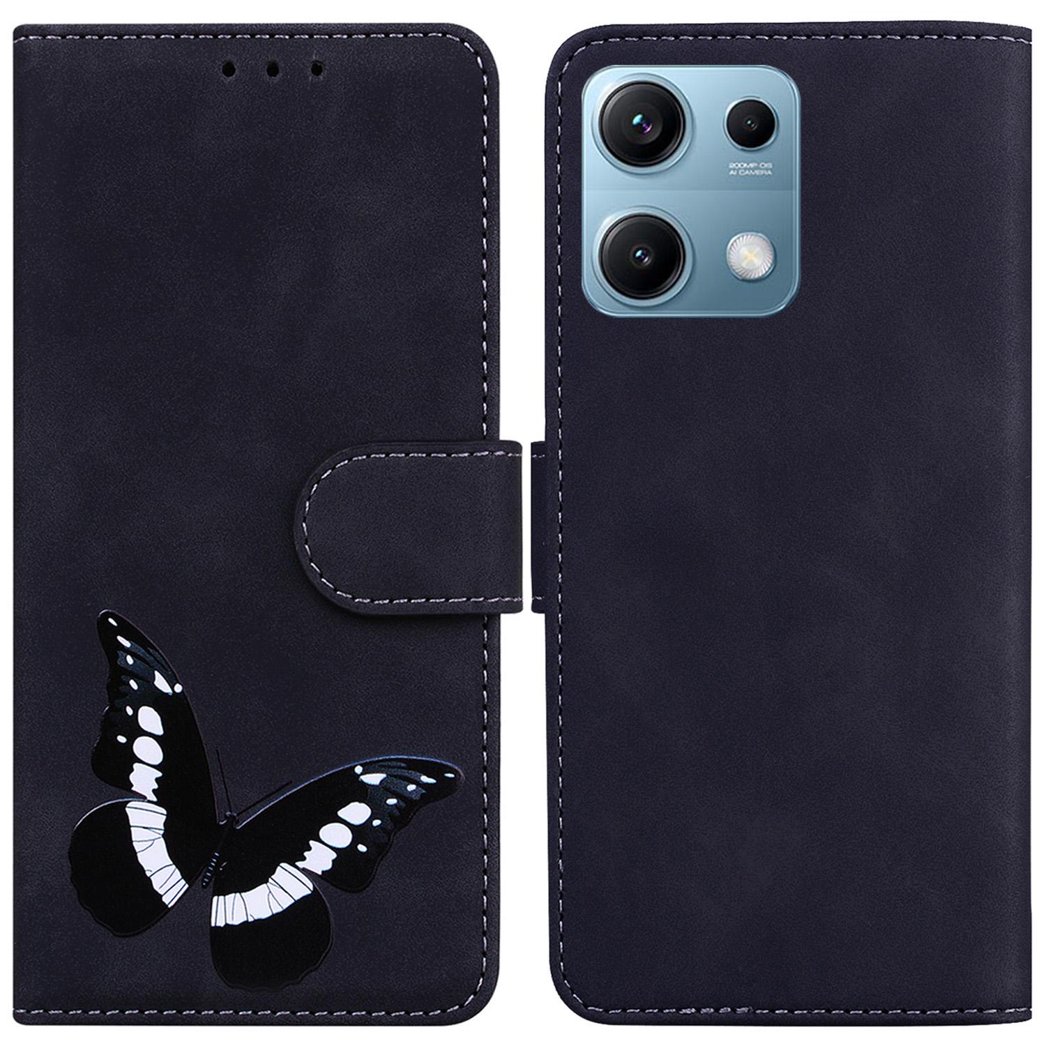 

For Xiaomi Redmi Note 14S 4G Stand Case PU Leather Phone Cover Butterfly Printed F