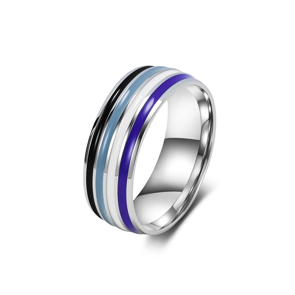 Unisex Titanium Steel Color Flag Ring – Fade-Resistant, Drip Oil Jewelry for Men and Women