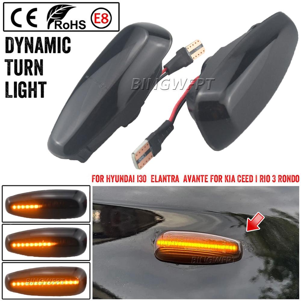 For Hyundai i30 I Hatchback Estate FD Azera Elantra Touring Avante Dynamic Turn Signal Repeater Indicator LED Side Marker Light