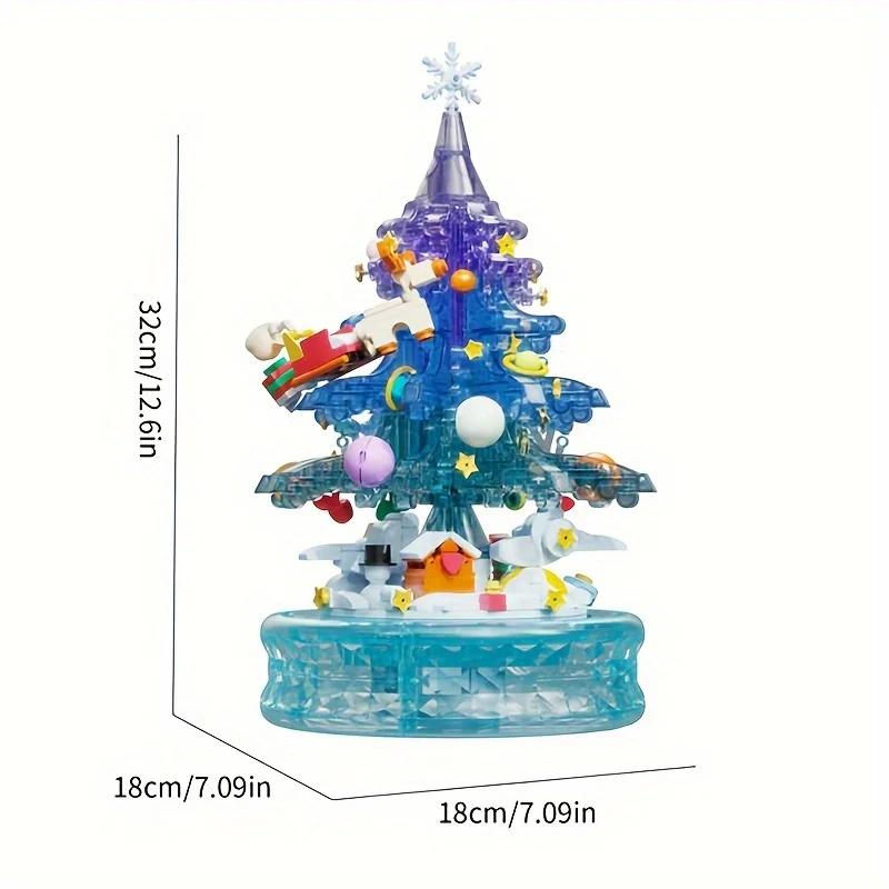 Fantasy Christmas Tree Music Box Building Blocks Romantic Lighting Music Box Desktop Decoration Kids Toys Holiday Gifts