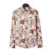 Men's Vintage Floral Printed Long Sleeve Oxford Shirt Breathable Wrinkle Free Casual Business Dress Shirt Button Down Solid Color