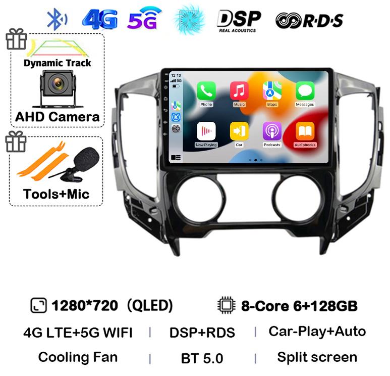 Android 14 Carplay Auto WIFI+4G Car Radio For Mitsubishi Pajero Sport 3 L200 2015-2019 Multimedia Video Player BT GPS Navigation