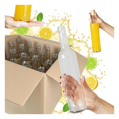 20X Kristallflaschen 500 ml mit Verschluss + Gitterkarton für Alkohol 0,5L