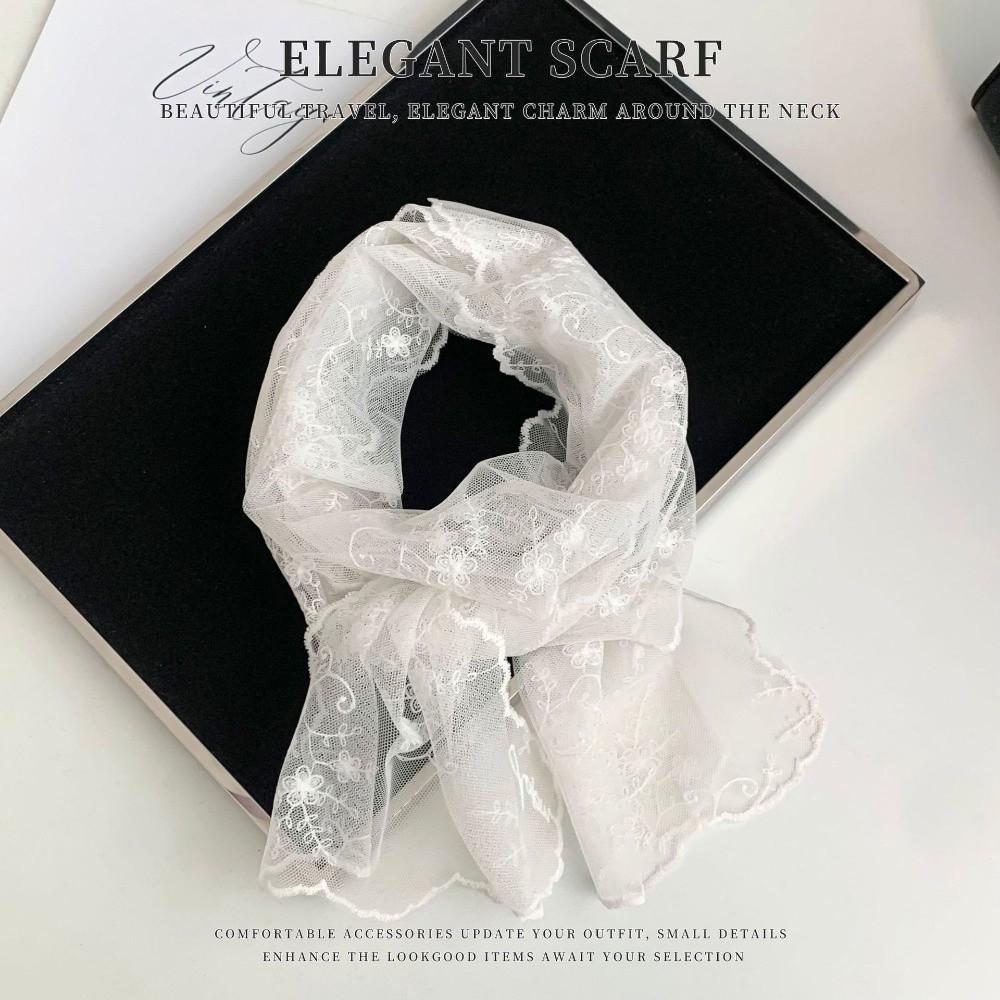 Breathable Sunscreen Lace Shawl Lightweight Neck Protection Scarf Fashion Lace Scarf  for Women