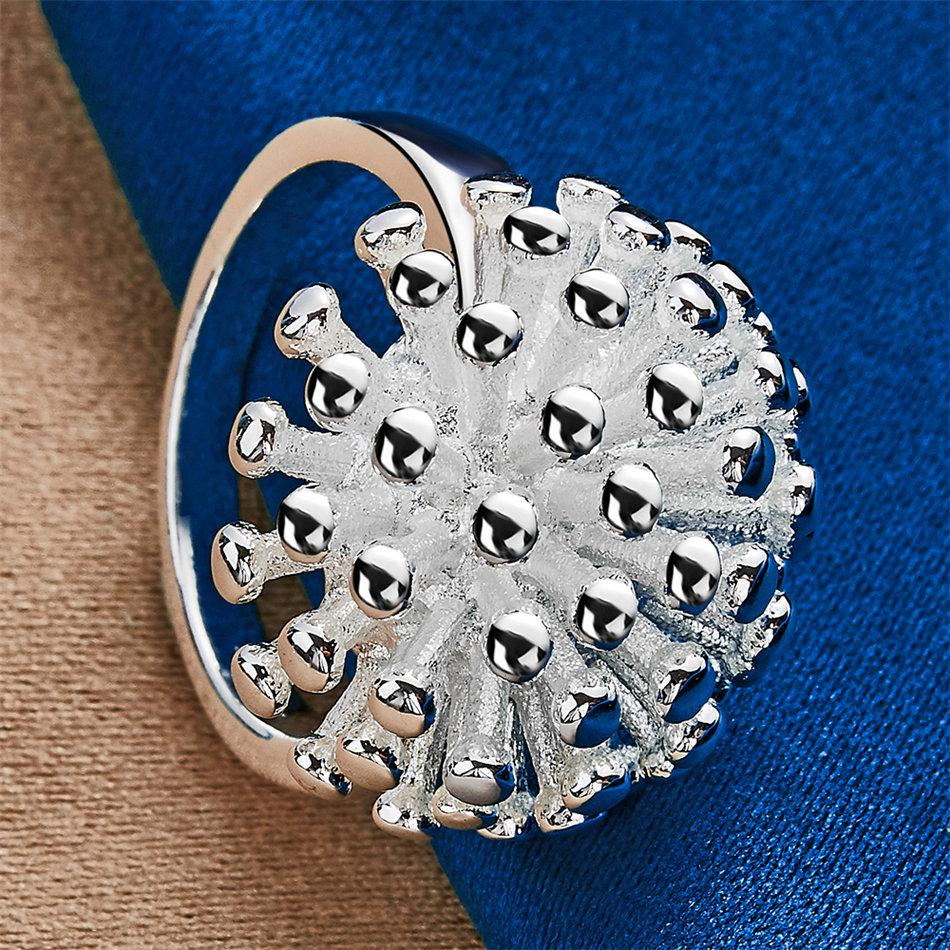 1 Piece of 925 Sterling Silver 5-10 Exquisite Sea Urchin Ring, Women's Charm, Wedding Jewelry, Fashion Gifts and Accessories
