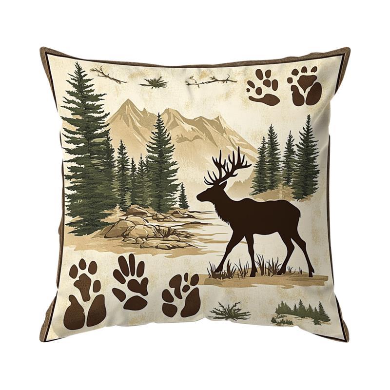 Rural Style Wildlife Cushion Pillowcase Printed Polyester 45x45cm Throw Pillow Cover Decorative Sofa Cushion Pillowslip Decor
