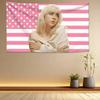 Amerikanische Flagge Fels Hand Zeichen Wandteppich Pop-Sänger Wandbehang Hip-Hop Ästhetik Polyester Schlafzimmer Studentenwohnheim Dekor