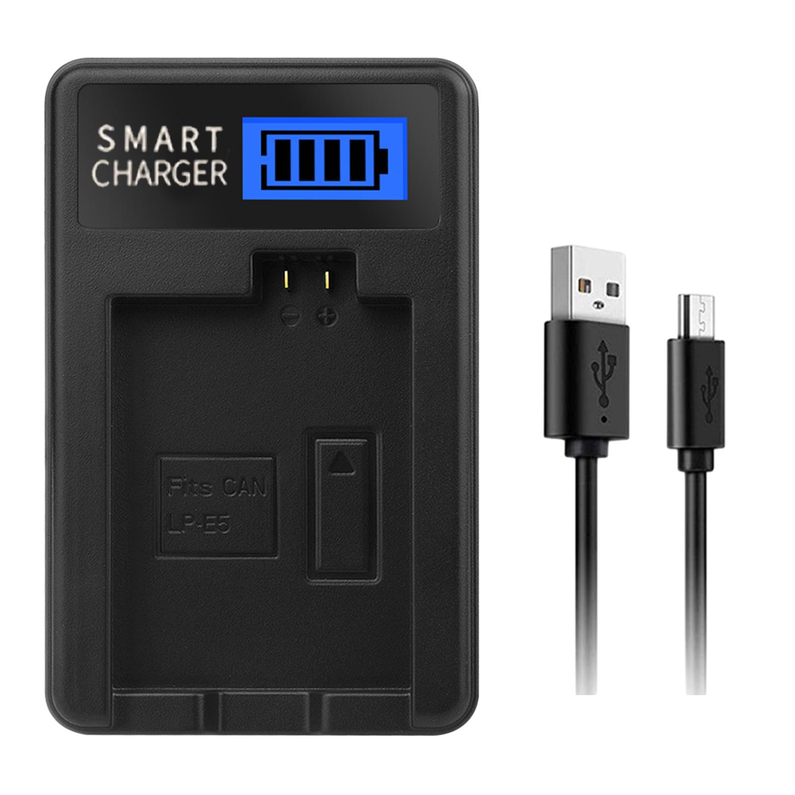 

LP-E5 LPE5 LP E5 LCD USB зарядное устройство для цифровых камер Canon EOS Rebel XS, Rebel T1i, Rebel XSi, 1000D, 500D, 450D