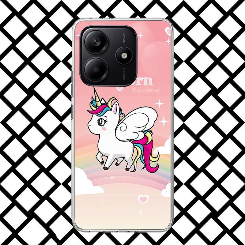 Pink Unicorn Rainbow Phone Case for Xiaomi Redmi Note 15 14 14S 13 12 12S 11 Pro Plus 11E 11T 11S 10S 5G Soft Cover Fundas Redmi