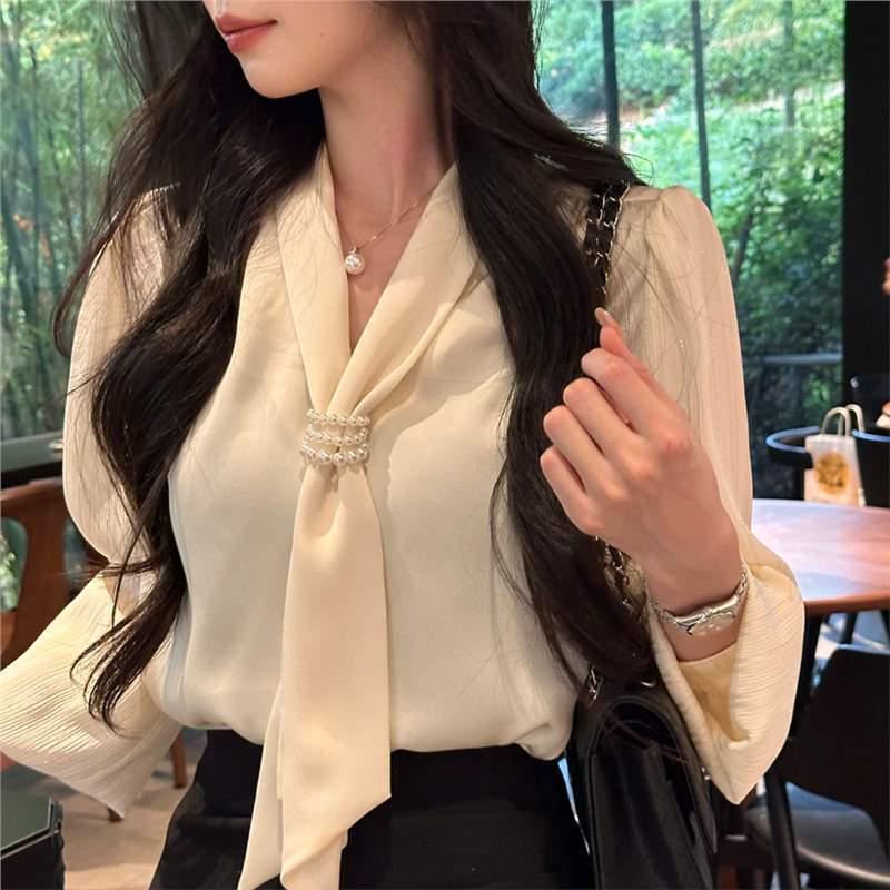 Chic Combo: Stylish Solid Long-Sleeve Shirt + High-Waisted A-Line Skirt Set