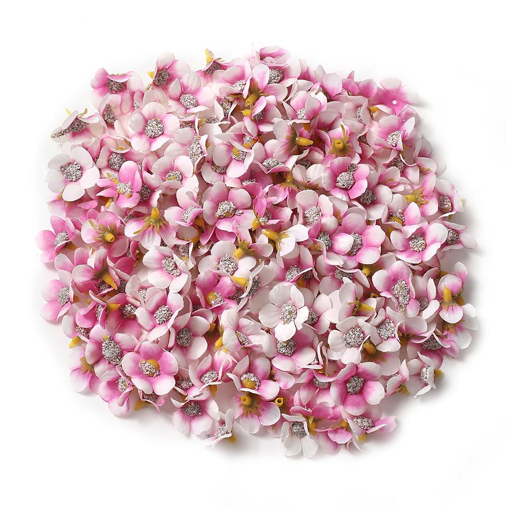 50/100Pcs 2cm Daisy Artificial Flowers Head Small Silk Multicolor Fake Flower Crown For Wreath DIY Craft Home Wedding Decoration