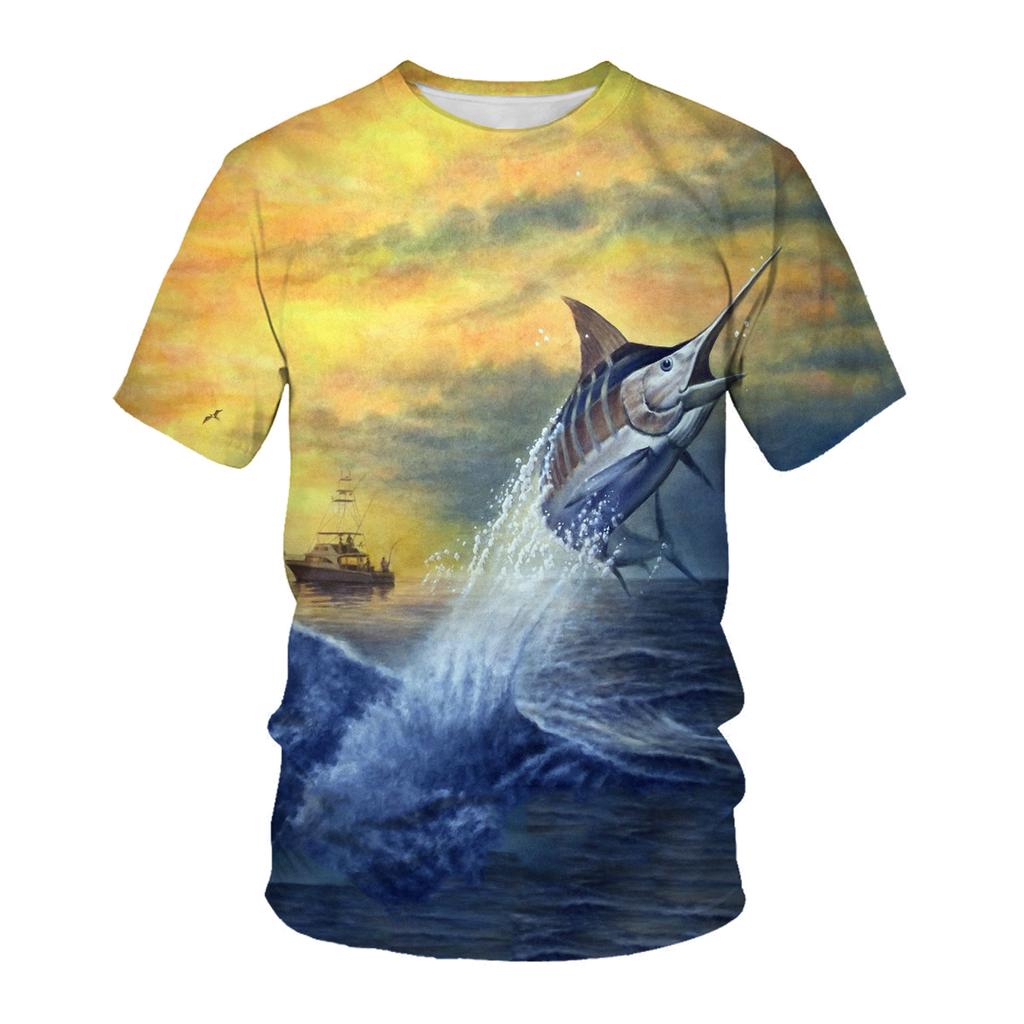 Summer Shark 3D Print T-shirt Fashion Men O-Neck Casual Short Sleeve T Shirts Oversized Harajuku Streetwear Male Kids Tees Tops