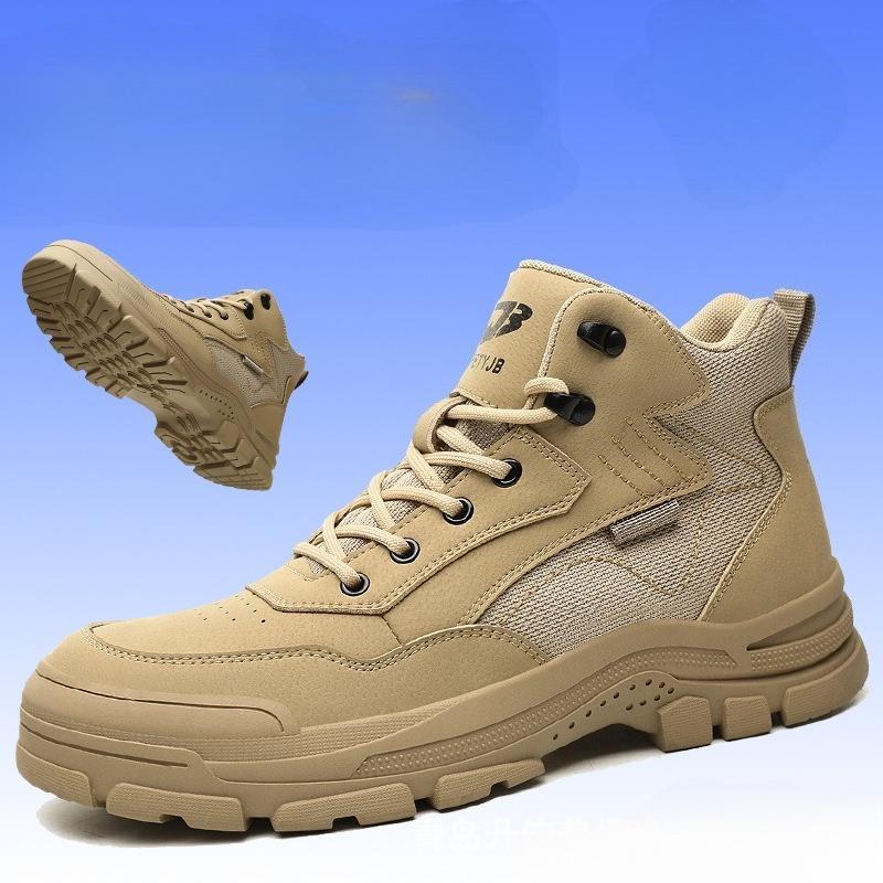 

Safety Shoes for Work Man Soft Soled Lightweight Breathable Steel Toe Sneakers Woman Steel Toe Boots Anti Smashing Anti Stabbing 47 хаки
