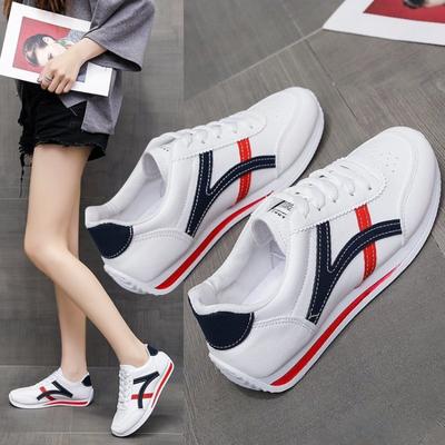 Spring and Summer Sports Style Women's Leather White Shoes Running Forrest Gump Shoes