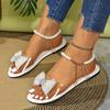 Large Diamond Butterfly Sandals for Women 2025 New Soft Bottom Flat Crystal Transparent Sandals