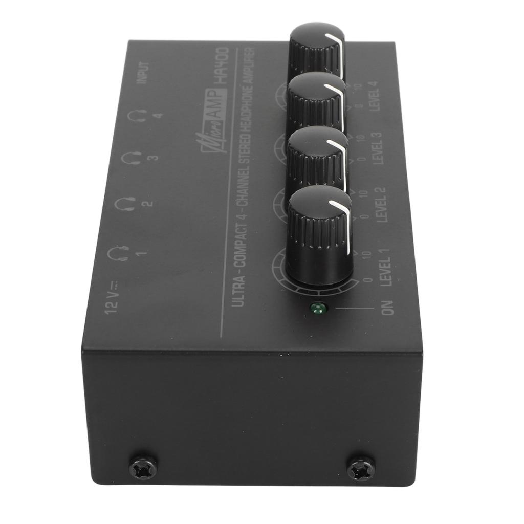 4 Channel Stereo Headphone Amplifier Ultra Low Noise Independent Volume Control Compact Headphone