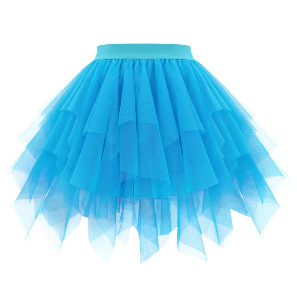Women's Fluffy Mesh Ruffle Skirt - Short Princess Style