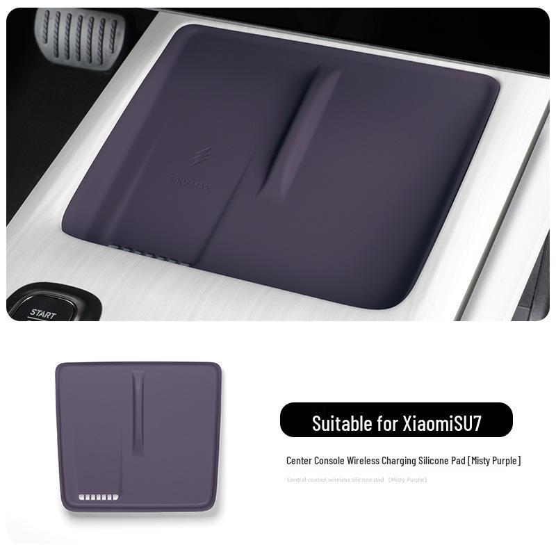 Waterproof Silicone Pad for 24 Xiaomi SU7: Non-slip Wireless Charging Car Interior Accessory