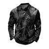 Herren Schnelltrocknendes Mesh Langarm Golfshirt mit Halloween-Print für Freizeitkleidung