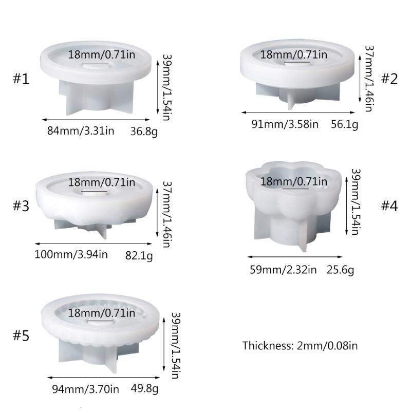 Round Candlestick Silicone Mold Gypsum Plaster Mold Lipstick Holder Tray Mold for DIY Jewelry Organizer Home Craft Decor