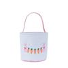 Easter Egg Handheld Storage Basket, Canvas Easter Bunny Bags Eggs Hunting Carry and Candy Gift Bag Rabbit Print for Easter Party
